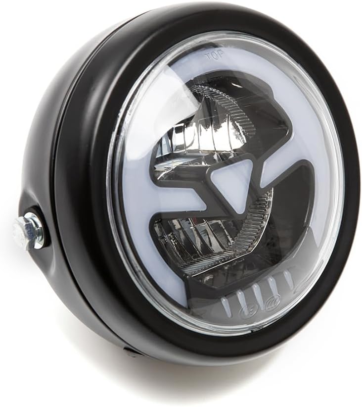 BENEALL Motorcycle Headlight 5.75 inch Round LED with Mounting Brackets Assembly, Front Headlamp with DRL High/Low Beam for Cafe Racer E-bike Bobber Chopper (style A) - Image 3